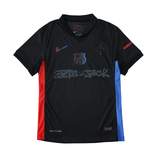 Barcelona X Black  Travis/Cactus Jack 2024-2025 Short Sleeve Away Shirt