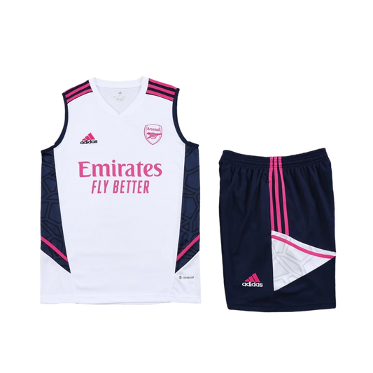 Arsenal White/Navy/Pink SleevelessTraining Set