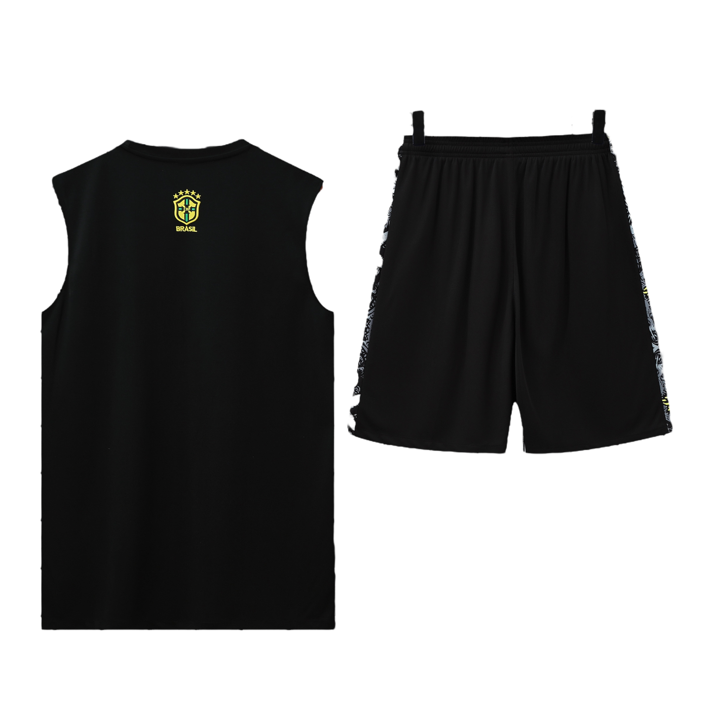 Brazil Jesus Black Sleeveless Training Set
