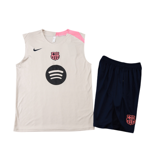 FC Barcelona 2025-2025 Crème/Pink Sleeveless Training Set