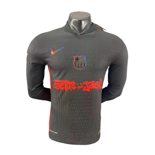Barcelona X Red  Travis/Cactus Jack Long Sleeve 2024-2025 Away Shirt