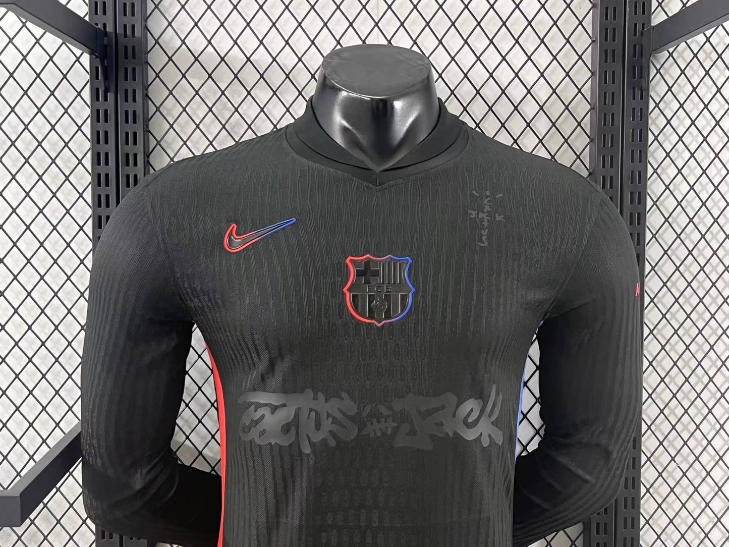 Barcelona X Black  Travis/Cactus Jack Long Sleeve 2024-2025 Away Shirt
